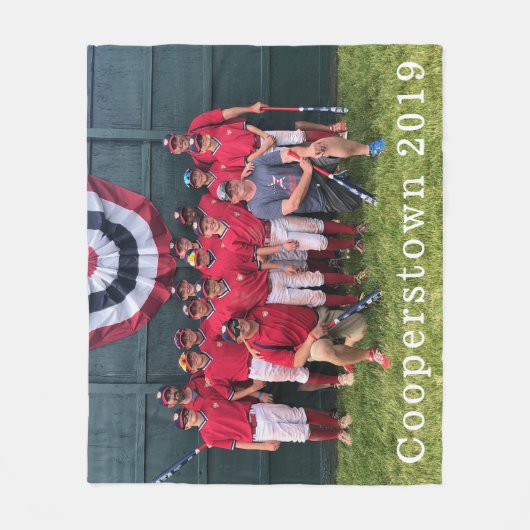 Cooperstown NY Baseball Team Foto Jaar Keepsake Fleece Deken (Voorkant)