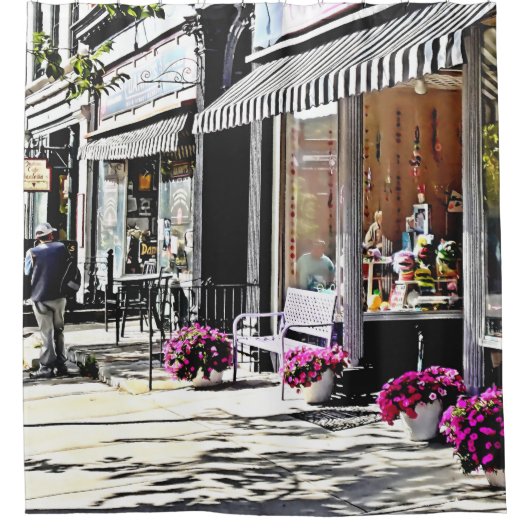 Cooperstown NY - Cadeauwinkel en restaurants Douchegordijn (Voorkant)