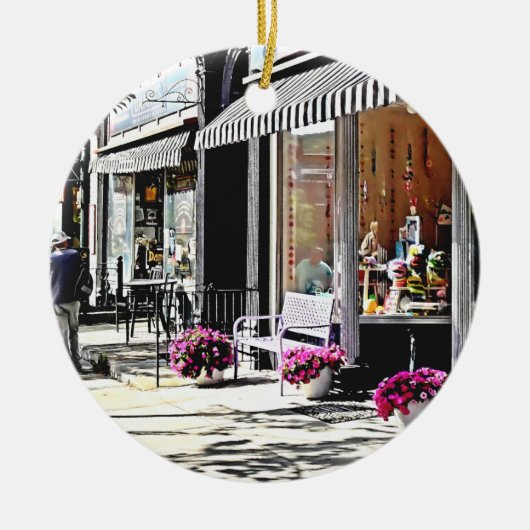 Cooperstown NY - Cadeauwinkel en restaurants Keramisch Ornament (Voorkant)