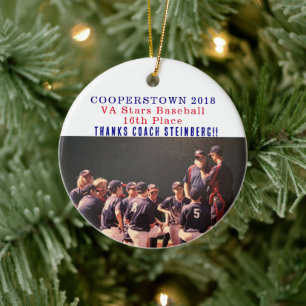 Cooperstown NY Coaches Gift Baseball Team Foto Keramisch Ornament