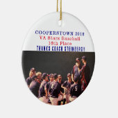 Cooperstown NY Coaches Gift Baseball Team Foto Keramisch Ornament (Rechts)