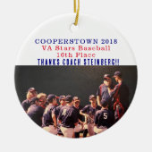 Cooperstown NY Coaches Gift Baseball Team Foto Keramisch Ornament (Voorkant)