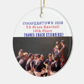 Cooperstown NY Coaches Gift Baseball Team Foto Keramisch Ornament (Links)