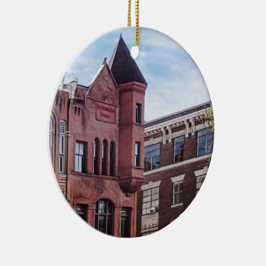 Cooperstown NY - Eerste gebouw van de Nationale Ba Keramisch Ornament (Rechts)