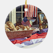 Cooperstown NY - Eerste gebouw van de Nationale Ba Keramisch Ornament (Achterkant)