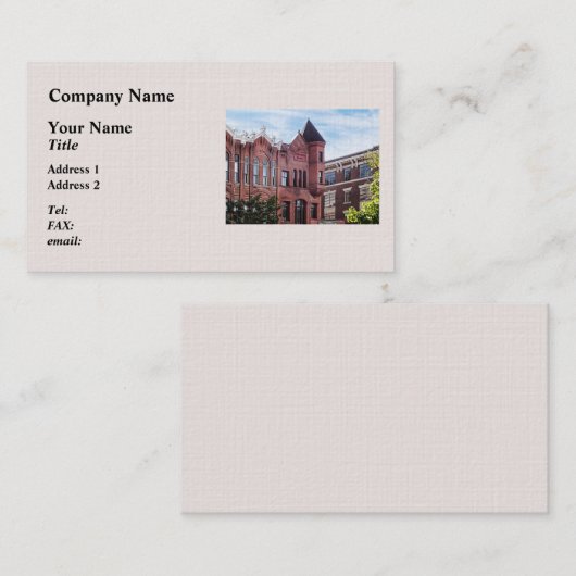 Cooperstown NY - Eerste gebouw van de Nationale Ba Visitekaartje (Voorkant / Achterkant)