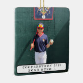 Cooperstown NY Foto Honkballer Leuke Feiten Keramisch Ornament (Rechts)