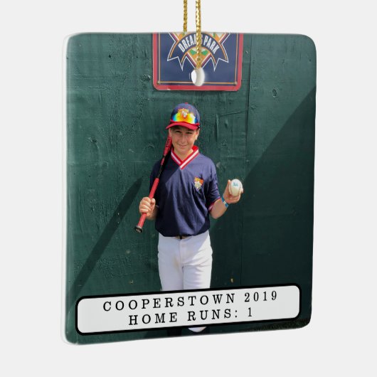 Cooperstown NY Foto Honkballer Leuke Feiten Keramisch Ornament (Rechts)