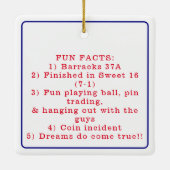 Cooperstown NY Foto Honkballer Leuke Feiten Keramisch Ornament (Achterkant)