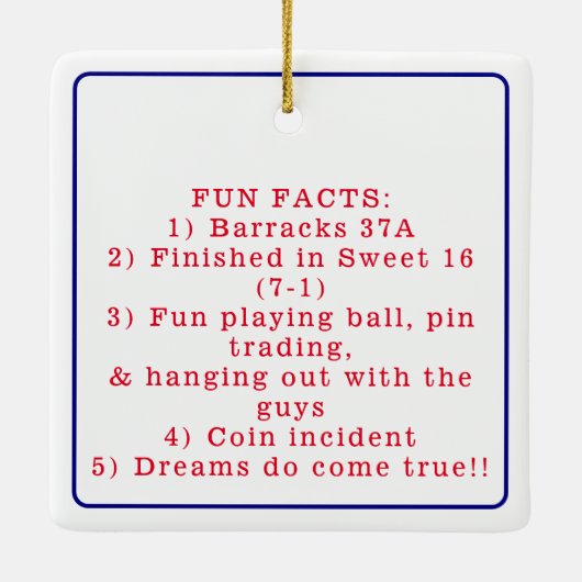 Cooperstown NY Foto Honkballer Leuke Feiten Keramisch Ornament (Achterkant)