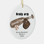 Cooperstown NY Honkbal Custom Fun Facts Geheugen Keramisch Ornament (Rechts)