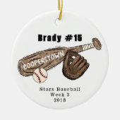 Cooperstown NY Honkbal Custom Fun Facts Geheugen Keramisch Ornament (Voorkant)