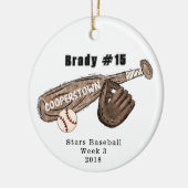 Cooperstown NY Honkbal Custom Fun Facts Geheugen Keramisch Ornament (Links)