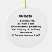 Cooperstown NY Honkbal Custom Fun Facts Geheugen Keramisch Ornament (Achterkant)