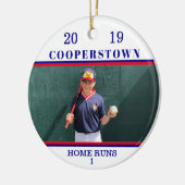 Cooperstown NY Honkbal Foto Home Run Leuke Feiten Keramisch Ornament (Links)