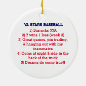 Cooperstown NY Honkbal Foto Home Run Leuke Feiten Keramisch Ornament (Achterkant)