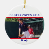 Cooperstown NY Honkbal Foto Streep Jaar Keepsake Keramisch Ornament (Voorkant)