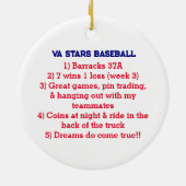 Cooperstown NY Honkbal Foto Streep Jaar Keepsake Keramisch Ornament (Achterkant)