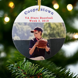 Cooperstown NY Honkballer Foto Fun Week Keramisch Ornament