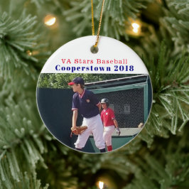 Cooperstown NY Honkballer Foto Leuke Herinneringen Keramisch Ornament