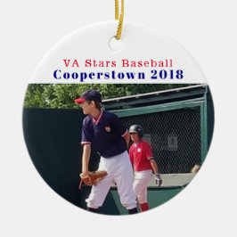 Cooperstown NY Honkballer Foto Leuke Herinneringen Keramisch Ornament
