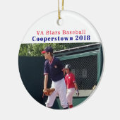 Cooperstown NY Honkballer Foto Leuke Herinneringen Keramisch Ornament (Links)