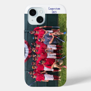 Cooperstown NY honkbalteam fotograaf jaar aangepas iPhone 15 Case