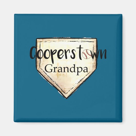 Cooperstown Ny Opa Schattig Baseballontwerp Magneet (Voorkant)