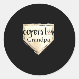 Cooperstown Ny Opa Schattig Honkbal Ronde Sticker