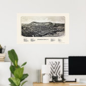 Cooperstown, NY Panoramic Map - 1890 Poster (Thuiskantoor)