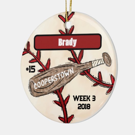 Cooperstown NY Travel Baseball Custom Keepsake Keramisch Ornament (Links)