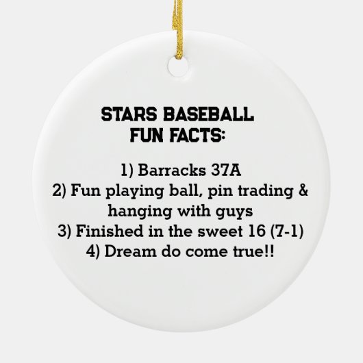 Cooperstown NY Travel Baseball Custom Keepsake Keramisch Ornament (Achterkant)