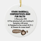 Cooperstown NY Travel Baseball Team Leuke Feiten Keramisch Ornament (Voorkant)
