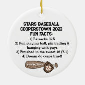 Cooperstown NY Travel Baseball Team Leuke Feiten Keramisch Ornament (Achterkant)