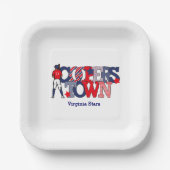 Cooperstown Patriotic Baseball Player Custom Team Papieren Bordje (Voorkant)