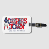 Cooperstown Patriotic Letters Baseball Blauw Bagagelabel (Voorkant (horizontaal))