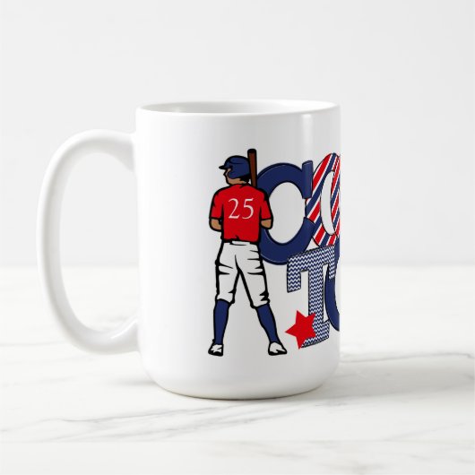 Cooperstown Patriotic Letters Baseball Jaar Koffiemok (Links)