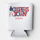 Cooperstown Patriotic Letters Baseball Ouder Blauw Blikjeskoeler (Voorkant)