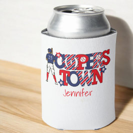 Cooperstown Patriotic Letters Baseball Ouder Blauw Blikjeskoeler