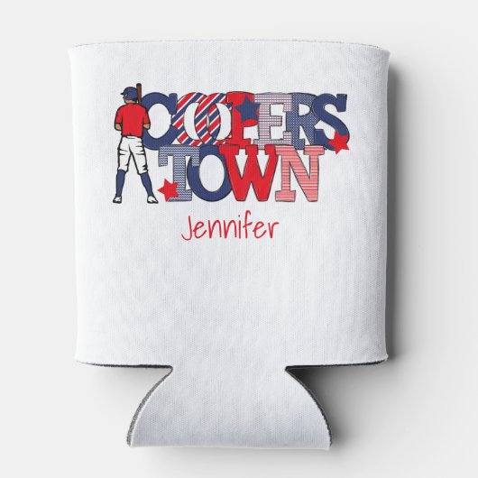 Cooperstown Patriotic Letters voor honkbalouders Blikjeskoeler (Achterkant)