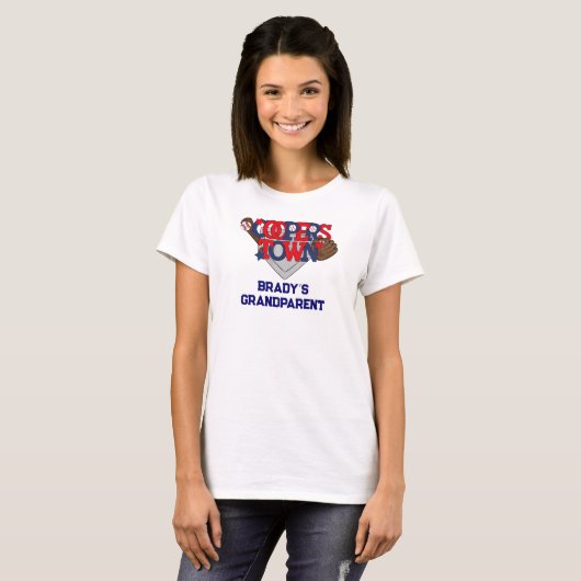 Cooperstown Patriottische Baseball Speler Grootoud T-shirt (Voorkant volledig)