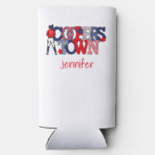 Cooperstown Patriottische Brieven Baseball Moms Seltzer Blikjeskoeler (Achterkant)