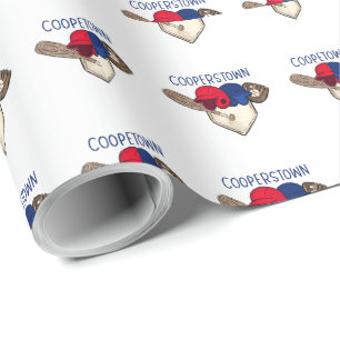 Cooperstown Rood Blauw Honkbal Uitrusting Cadeaupapier