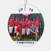Cooperstown Teamfoto / Aangepaste honkbalherinneri Keramisch Ornament (Links)