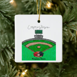 Cooperstown veldteam naam speler geheugen keramisch ornament