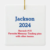 Cooperstown veldteam naam speler geheugen keramisch ornament (Achterkant)