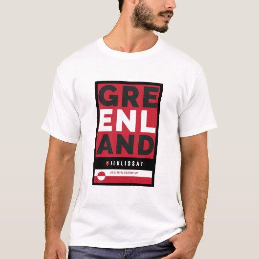 Coördinaat van de bestemming Groenland Ilulissat A T-shirt (Voorkant)