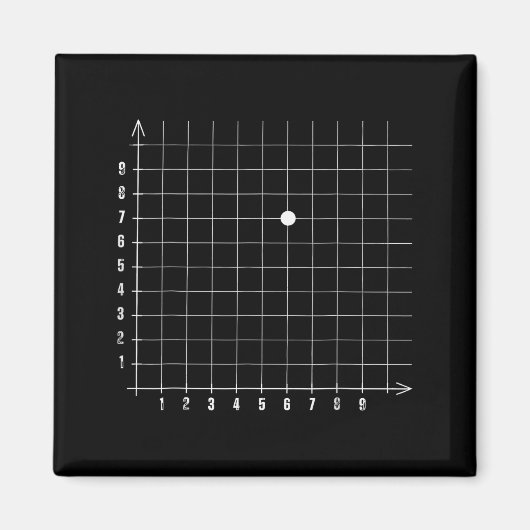 Coordinate (6,7) Funny Math Teacher 67 Math Lover  Magneet (Voorkant)