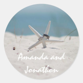 Coordinated Beach Wedding Theme Suite Ronde Sticker