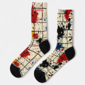 Coordinated Paint Splatter Set: Uniek Abstract Sokken (Links)